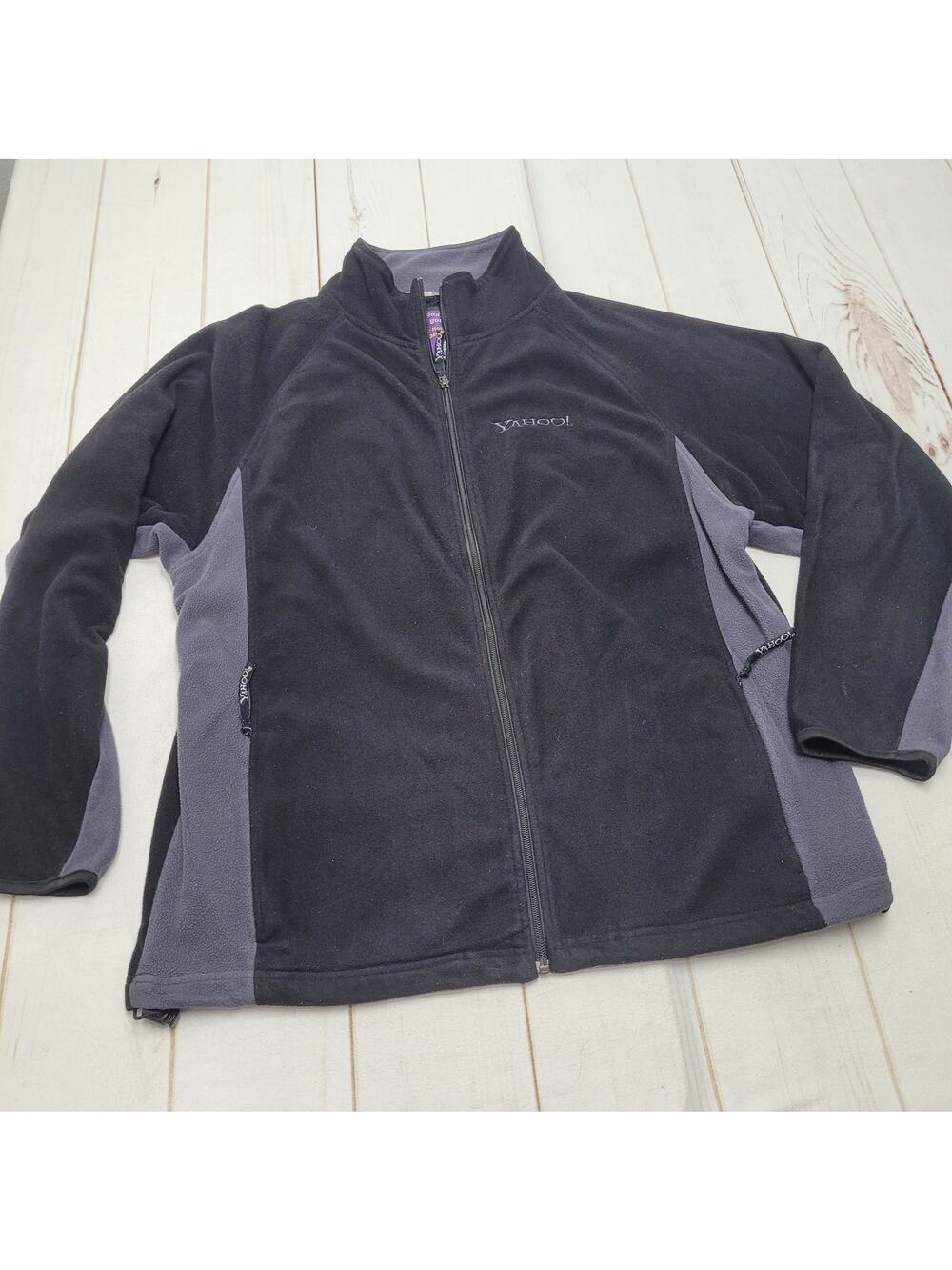 Vintage Yahoo! Y2k 2007 fleece zip up tech bro jacket